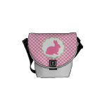 Pink Bunny Silhouette Messenger Bag
