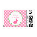 Pink Bunny Silhouette Postage Stamps