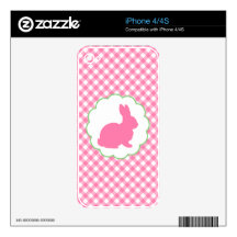 Pink Bunny Silhouette Skins For iPhone 4S