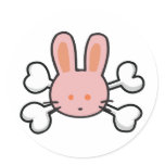 pink bunny Skull and Crossbones Sticker