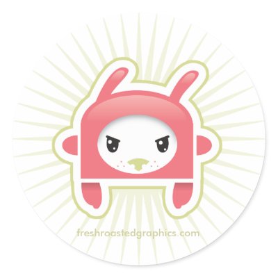 Pink bunny sticker by Freshroasted