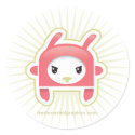 Pink bunny sticker