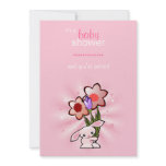 Pink Bunny with Flowers Baby Shower