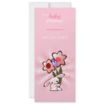 Pink Bunny with Flowers Baby Shower