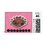 Pink Burlap AfroPuff Stamp