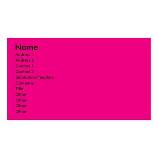 pink business card templates (front side)