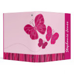 Pink butterflies Binder