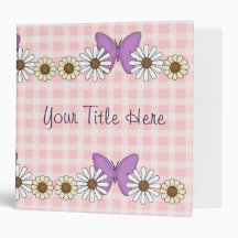 Pink Butterflies Binders