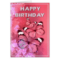 Pink butterflies cards