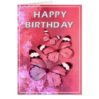 Pink butterflies card