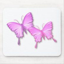 Pink Butterflies Design Mouse Pad