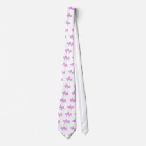 Pink Butterflies Design Necktie