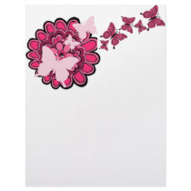 Pink Butterflies In Bloom! - Letterhead
