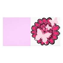 Pink Butterflies In Bloom! - Photo Card