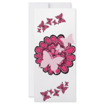 Pink Butterflies In Bloom! - Rack Card