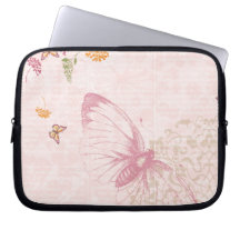 Pink Butterflies Laptop Sleeve