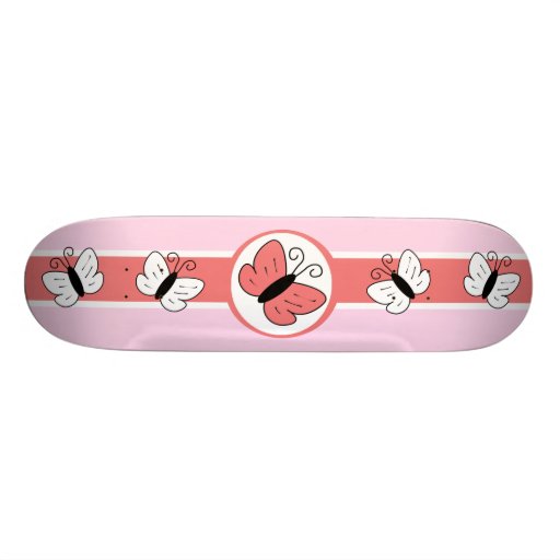 Pink Butterflies Skateboard