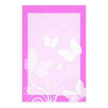 Pink butterflies Stationery