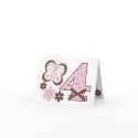 Pink Butterfly 4th Birthday Invitations cards by Kewlkids Pink Butterfly 4th Birthday Invitations cards