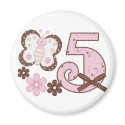 Pink Butterfly 5th Birthday magnets by Kewlkids Pink Butterfly 5th Birthday magnets