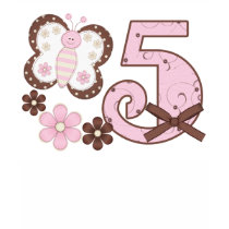 Pink Butterfly 5th  Birthday t-shirts