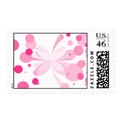 Pink Butterfly Abstract Postage by BundlesOfJoy