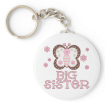 Pink Butterfly Big Sister Keychains