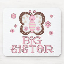 Pink Butterfly Big Sister Mouse Pads
