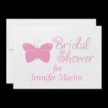 Pink Butterfly Bridal Shower Invitation invitations