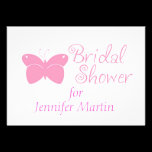 Pink Butterfly Bridal Shower Invitation invitations