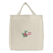Pink Butterfly Customizable Tote Bags embroidered bags