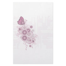 Pink Butterfly Deco Stationary stationery