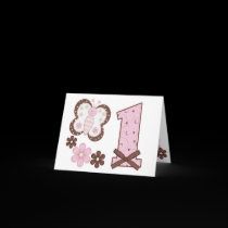 Pink Butterfly First Birthday Invitations