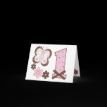 Pink Butterfly First Birthday Invitations Greeting Cards