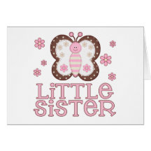 Pink Butterfly Little Sister Cards