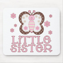 Pink Butterfly Little Sister Mousepad