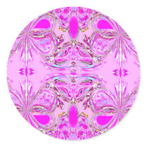 Pink Butterfly Mandala Stickers