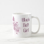 Pink Butterfly Martial Arts Black Belt Girl Mug