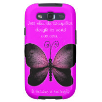 Pink Butterfly Motivational Samsung Galaxy Case casemate cases