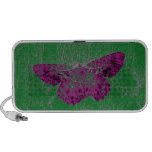 Pink Butterfly on Green Notebook Speakers