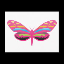 pink butterfly postcards