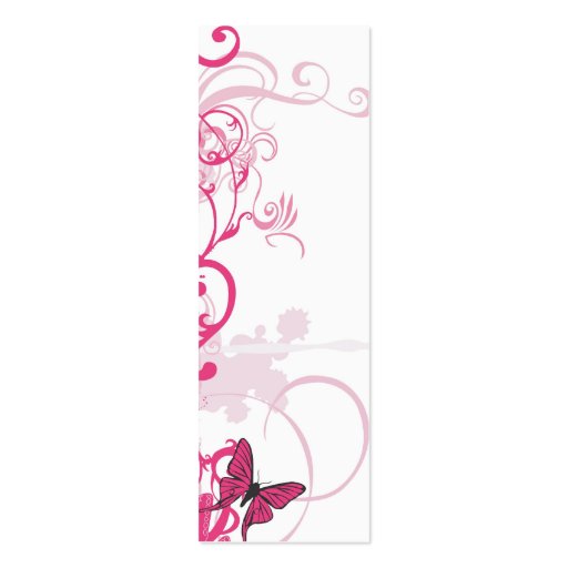 Pink butterfly Profile Card Business Card (back side)