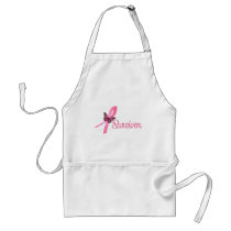 Pink Butterfly Ribbon - Breast Cancer Survivor Aprons