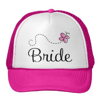 Pink Butterfly Wedding Party Bride Hat