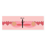 Pink Butterfly with Heart Border, Mini Bookmarks Business Card Template