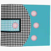 Pink Buttons On Turquoise Binders