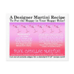 Pink Cadillac Martini Recipe Card Postcard