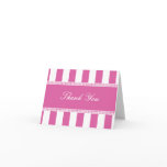 Pink Cafe Stripes Thank You Note Greeting Cards
