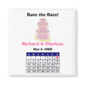 Pink Cake & Calendar Save the Date Magnet