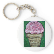 "Pink Cake Cone" keychains